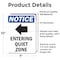 Signmission Entering Quiet Zone Sign With Symbol, 7 in W x Rectangle, Vinyl Decal OS-2PACK-NS-D-710-V-12095 - alternate 5